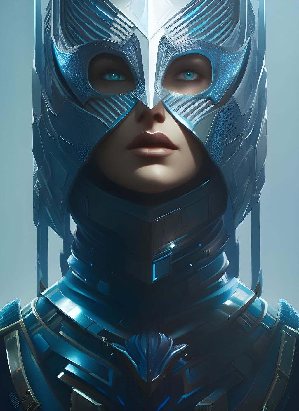 Formicapunk Knight Portrait in Dystopian Style