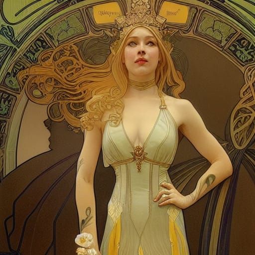 Elf Queen Milly Alcock in Art Nouveau Court