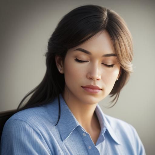 Striking Portrait with Closed Eyes in Studio Setting