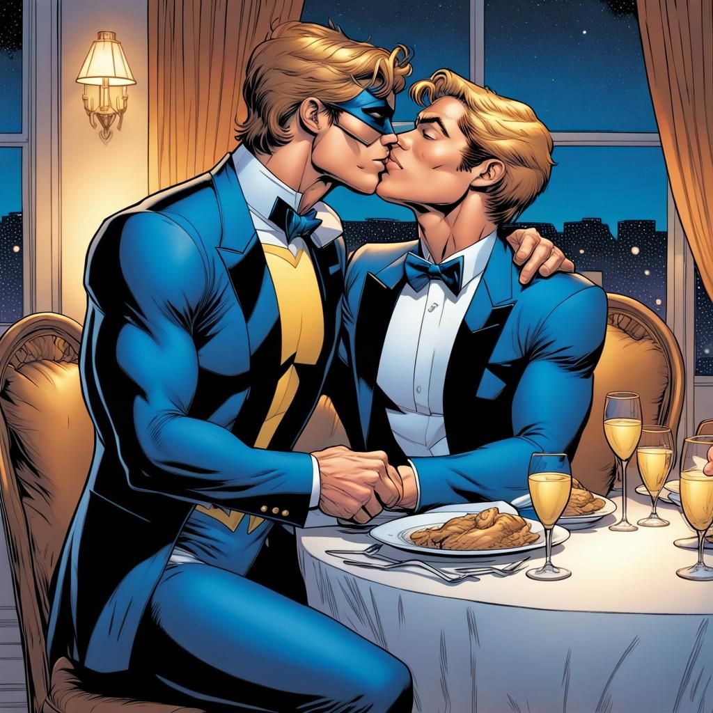 Booster Gold and Ted Kord Dinner Date