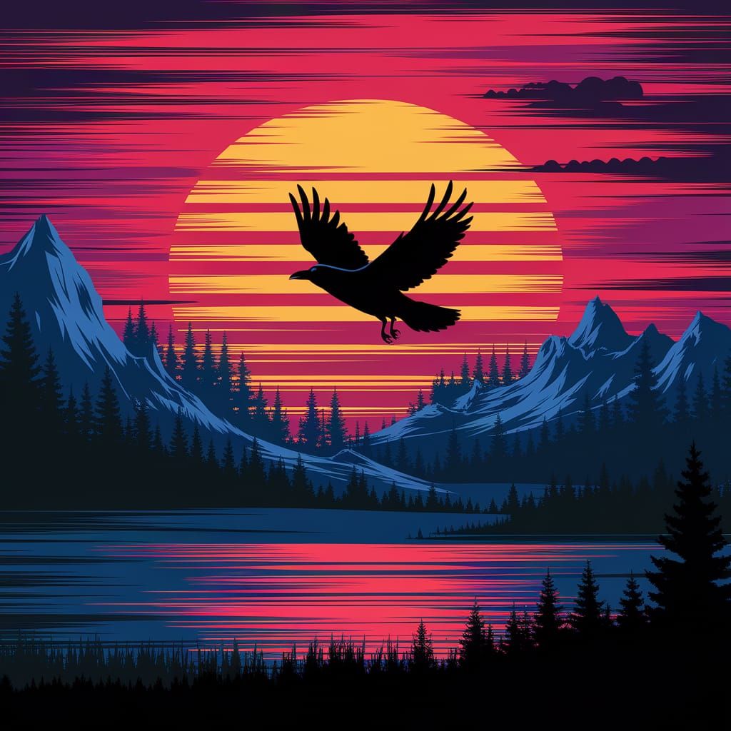 Striped Sunset Aerial in Vibrant Hues