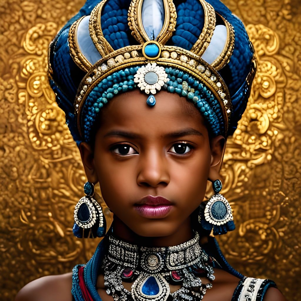 Queen with Gem Crown: Fantasy Portrait