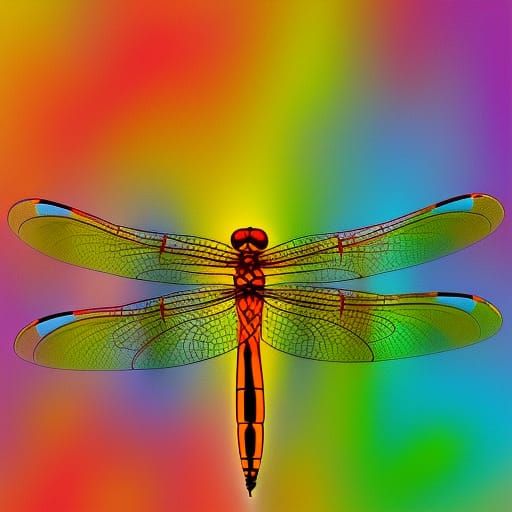 Cute Dragonflies in Abstract Art Style