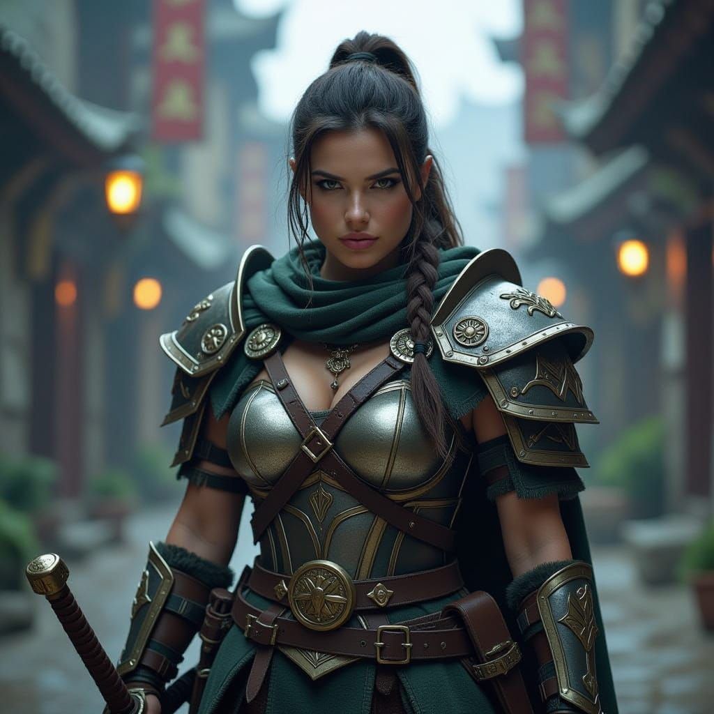 Epic Cinematic Portrait of a Female Dwarf Warrior
