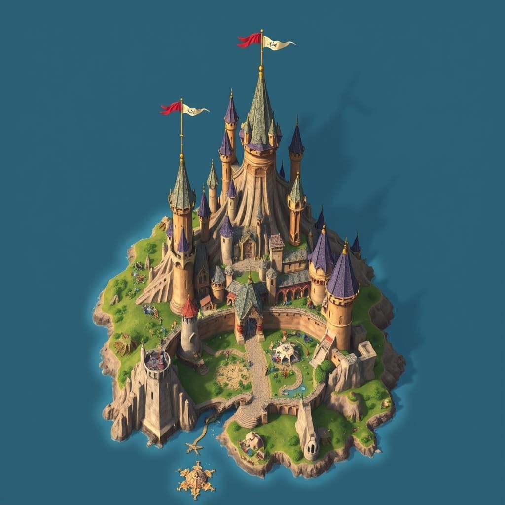 Detailed Fantasy Kingdom Map