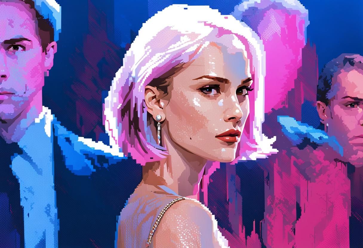 image in pixel vector style of Natalie Portman, as in the fi...