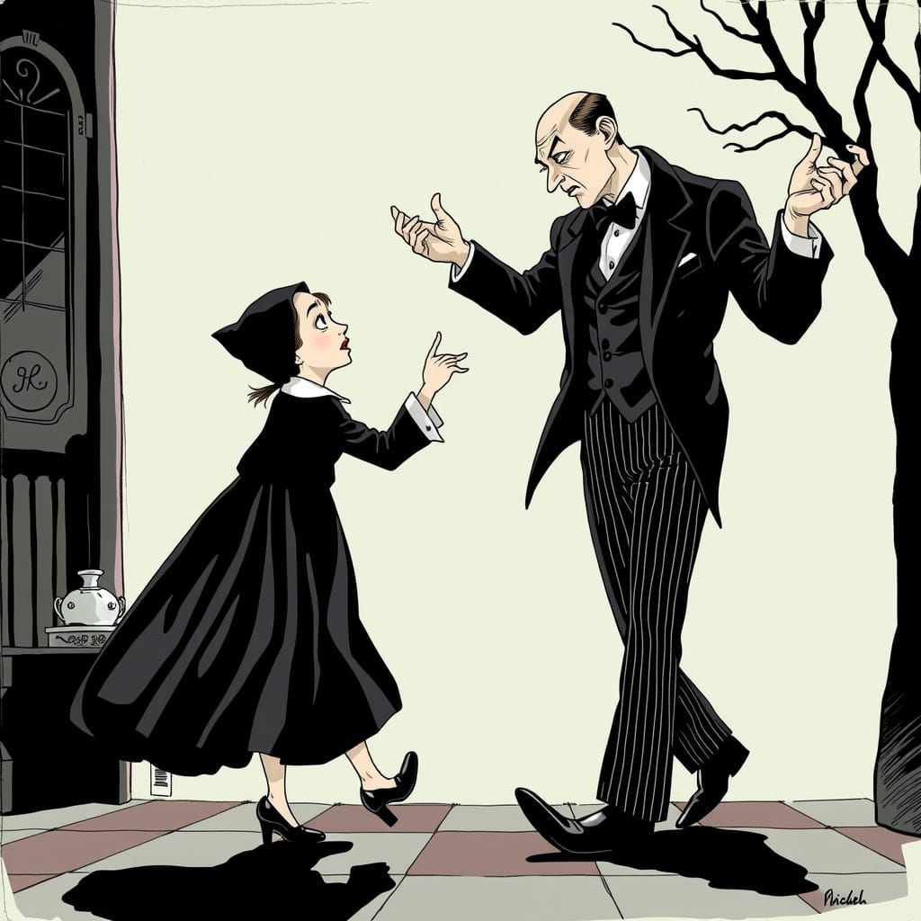 Lurch and Wednesday Dance, Addams Family Art