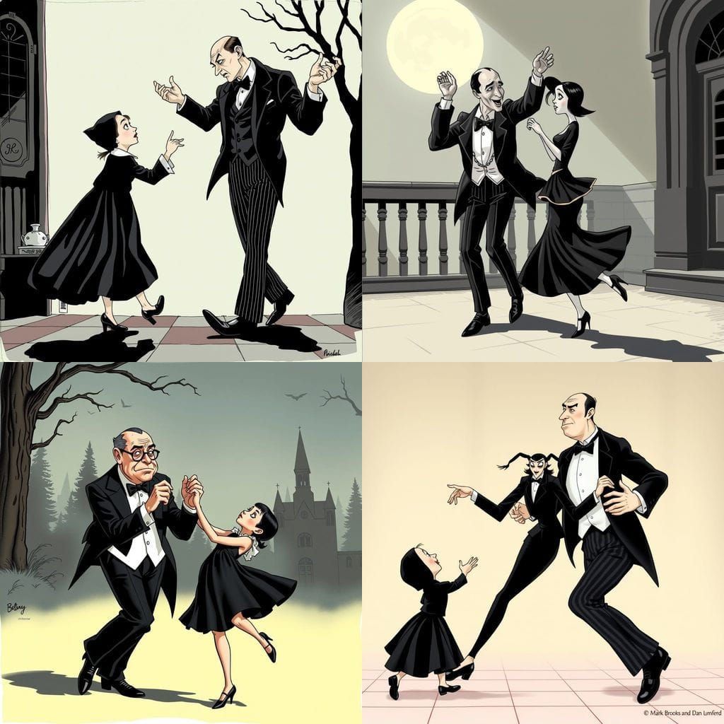 Lurch and Wednesday Dancing: Addams Family Art