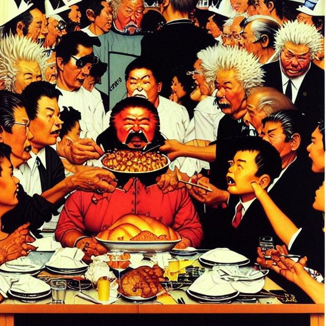 Thanksgiving Scene in Photorealistic Retro Style