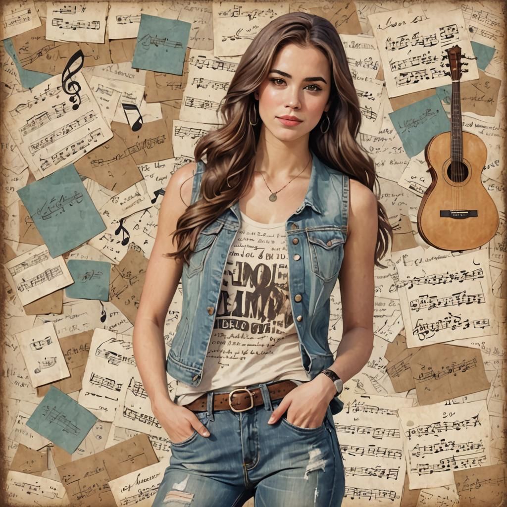 Vintage Style Portrait with Handwritten Letters