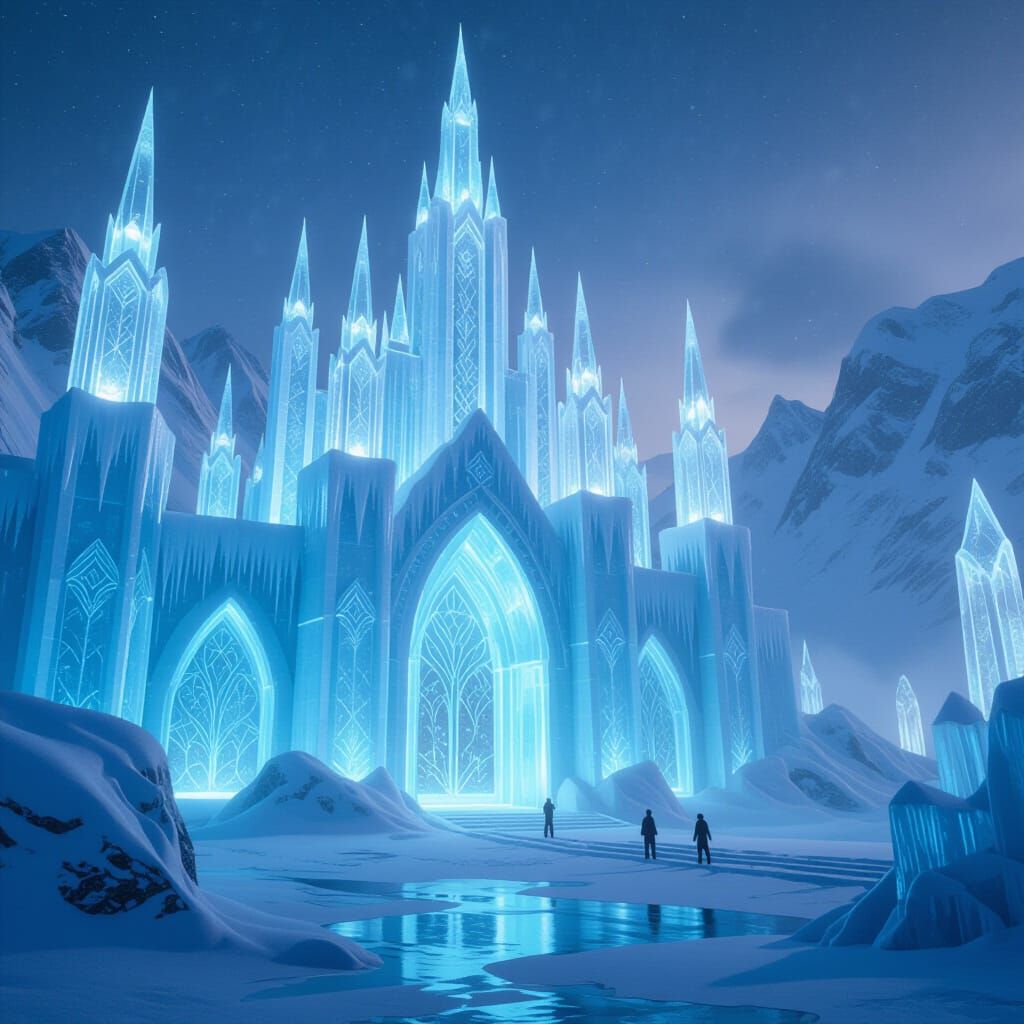 Majestic Ice Palace: Crystalline Structures in a Fantasy Atm...
