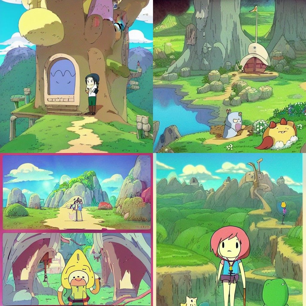 Fantasy Landscape in Ghibli Animation Style