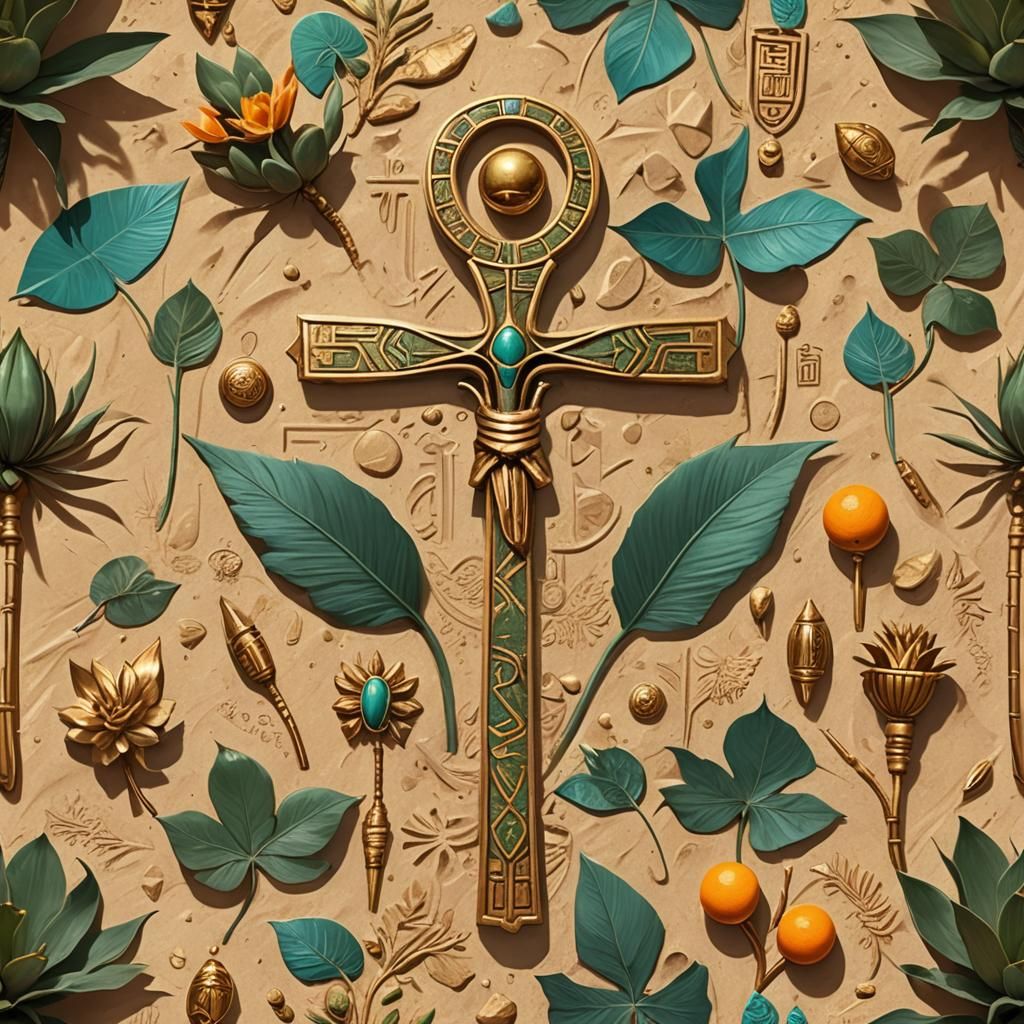 Egyptian Plant Concept Art in Ancient Style