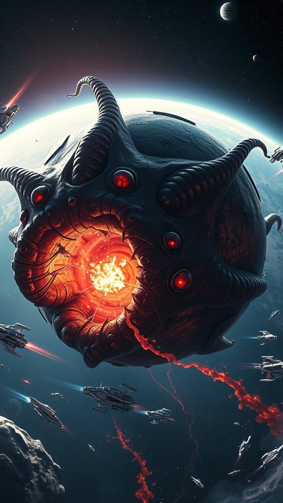 Cosmic Devouring: A Starfish Consumes a Planet