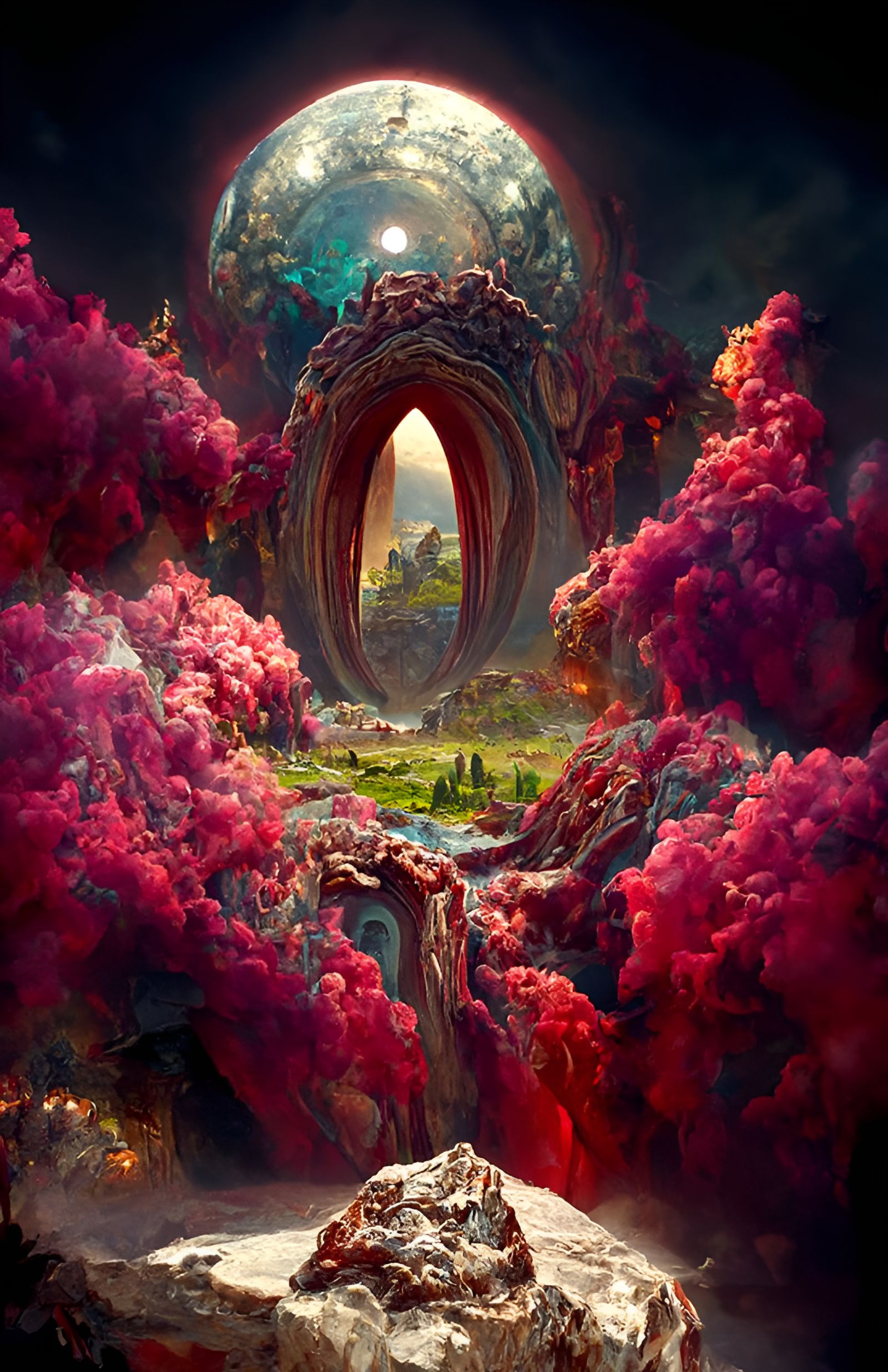 Magic Geode Portal to Alien World: 3D Art