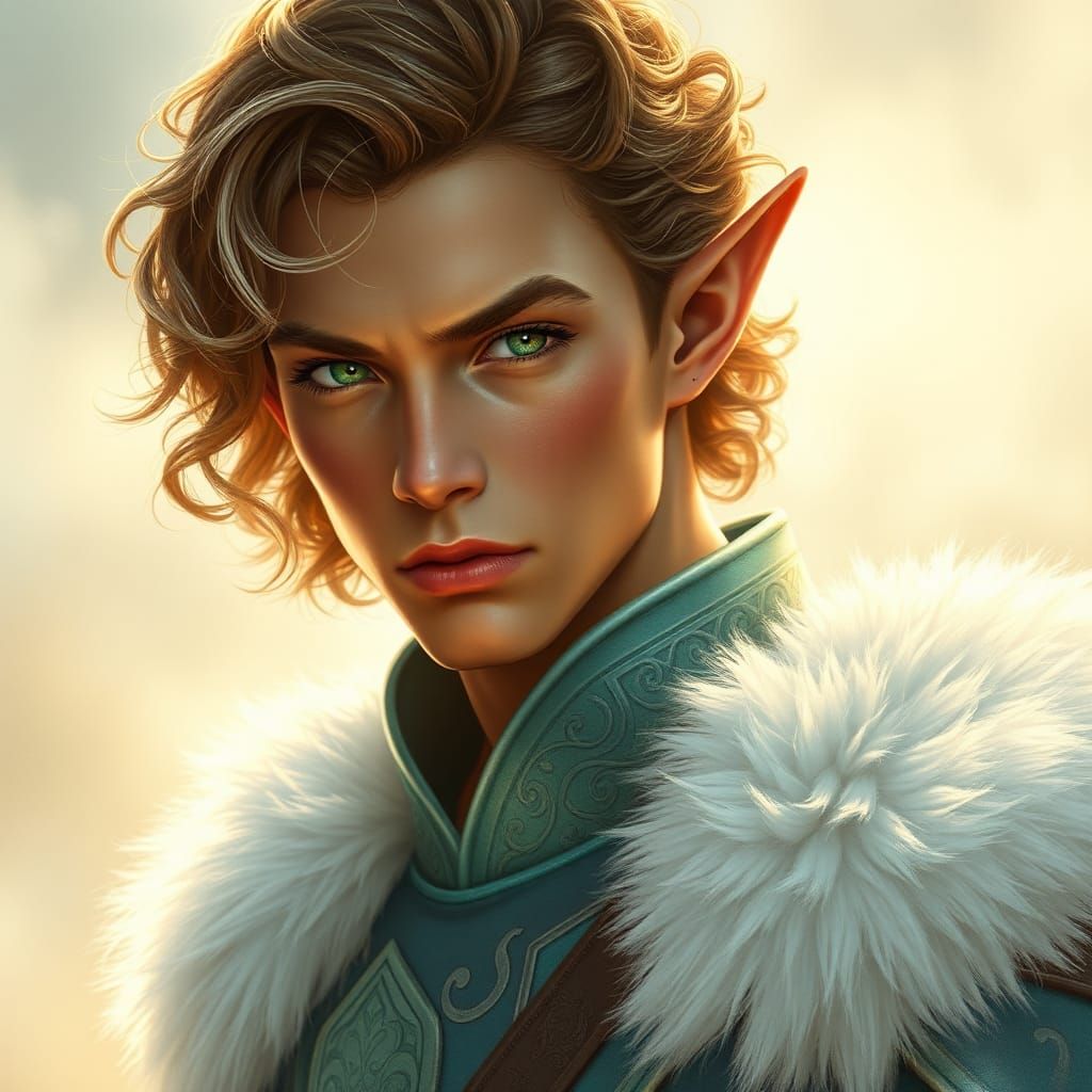 High Fantasy Elf in Ethereal Golden Light