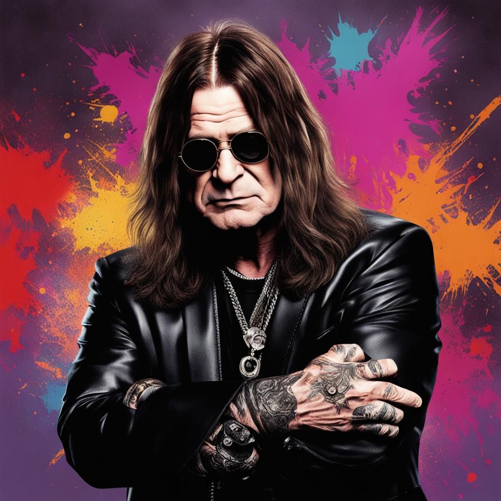 Ozzy Osbourne Poses with Bat in Hyperrealistic Style