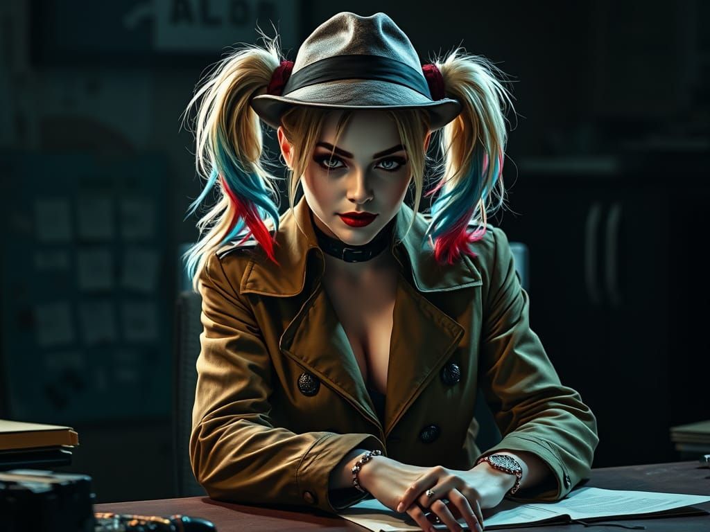 Harley Quinn in Film Noir Style