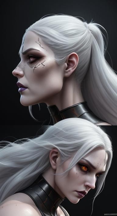 Hyperrealistic Lady Death 3D Render in Comic Art Style
