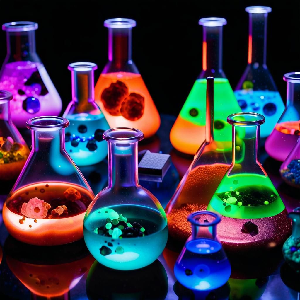 Intricate Neon Laboratory Photography in Fantasy Realism