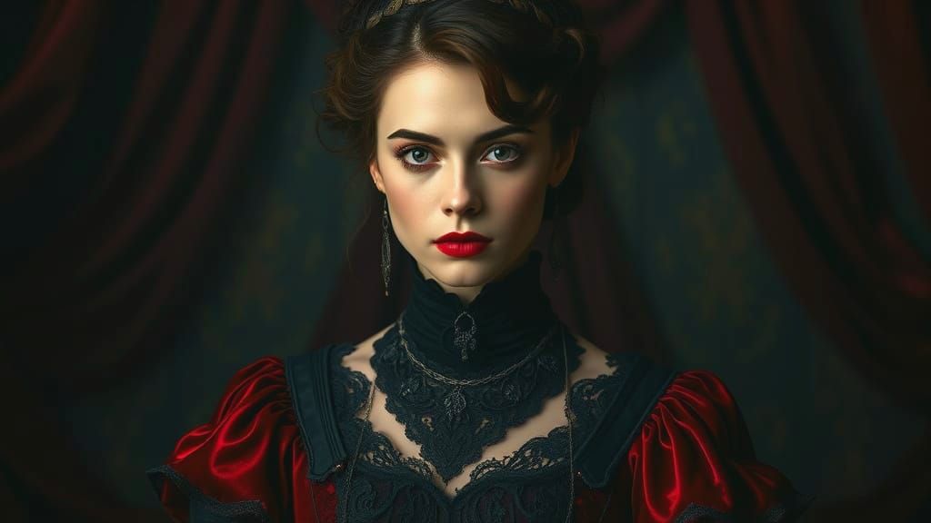 Ethereal Victorian Lady in Moody, Photorealistic Portrait