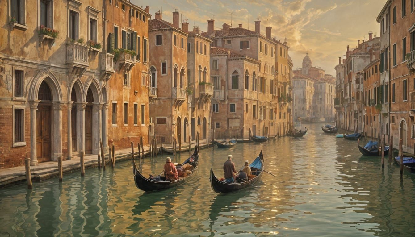Sunset in Venice oil IV