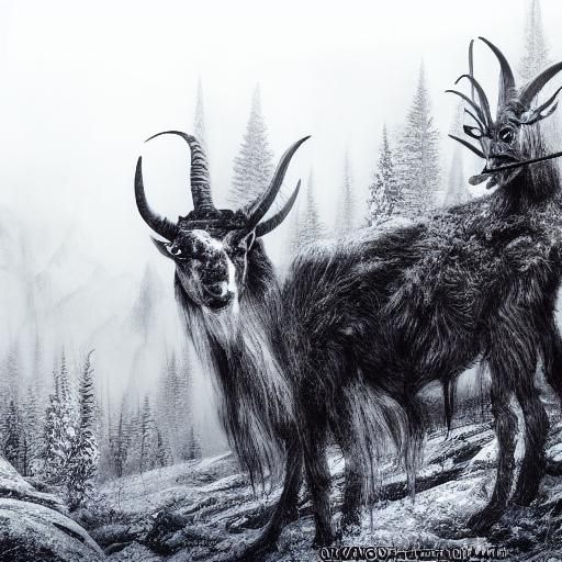 Frostbitten Black Metal Winter Forest Ink Drawing