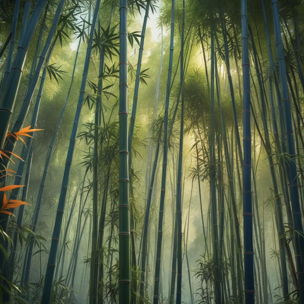 Serene Bamboo Forest Matte Painting