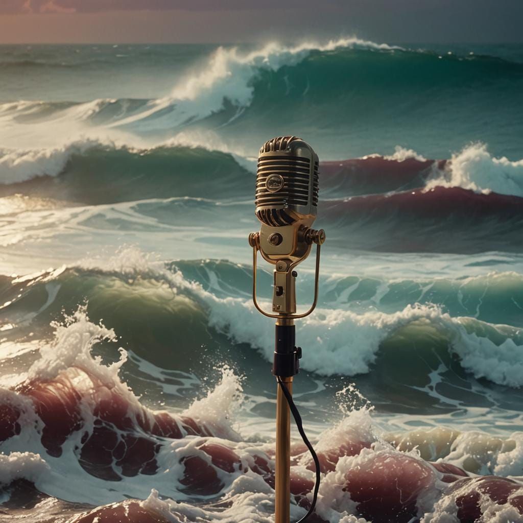 Mckayla Album Art: Microphone Waves in Plum and Cream