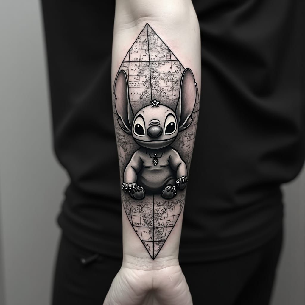 Black and White Full Sleeve Tattoo Design