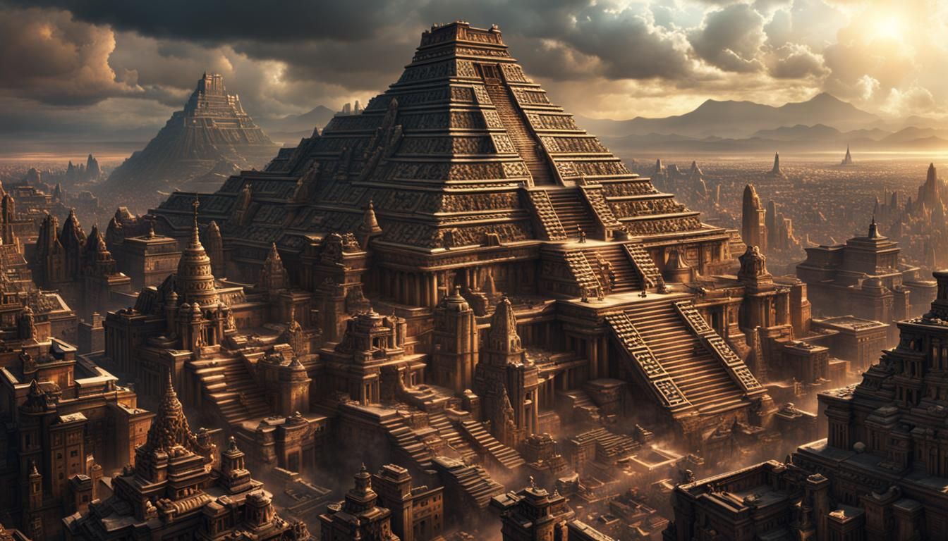 Epic Aztec City Digital Matte Painting