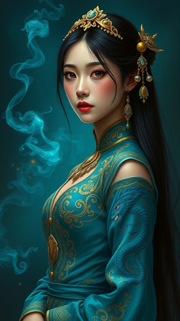 Ethereal Beauty in a Dreamy, Asian-Inspired Portrait