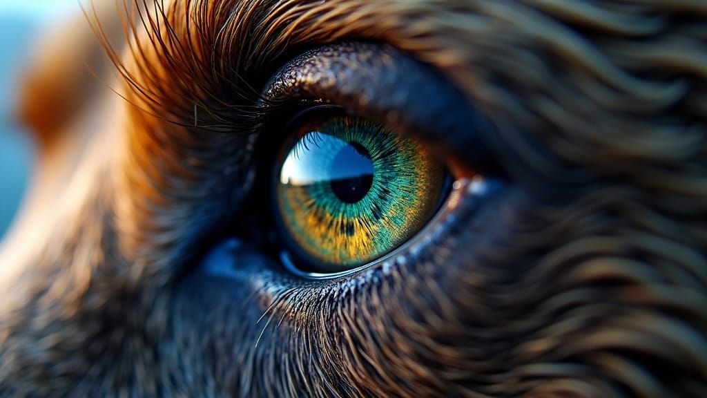 Kodiak Bear Eye Reveals a Nebula in Macro Photograph