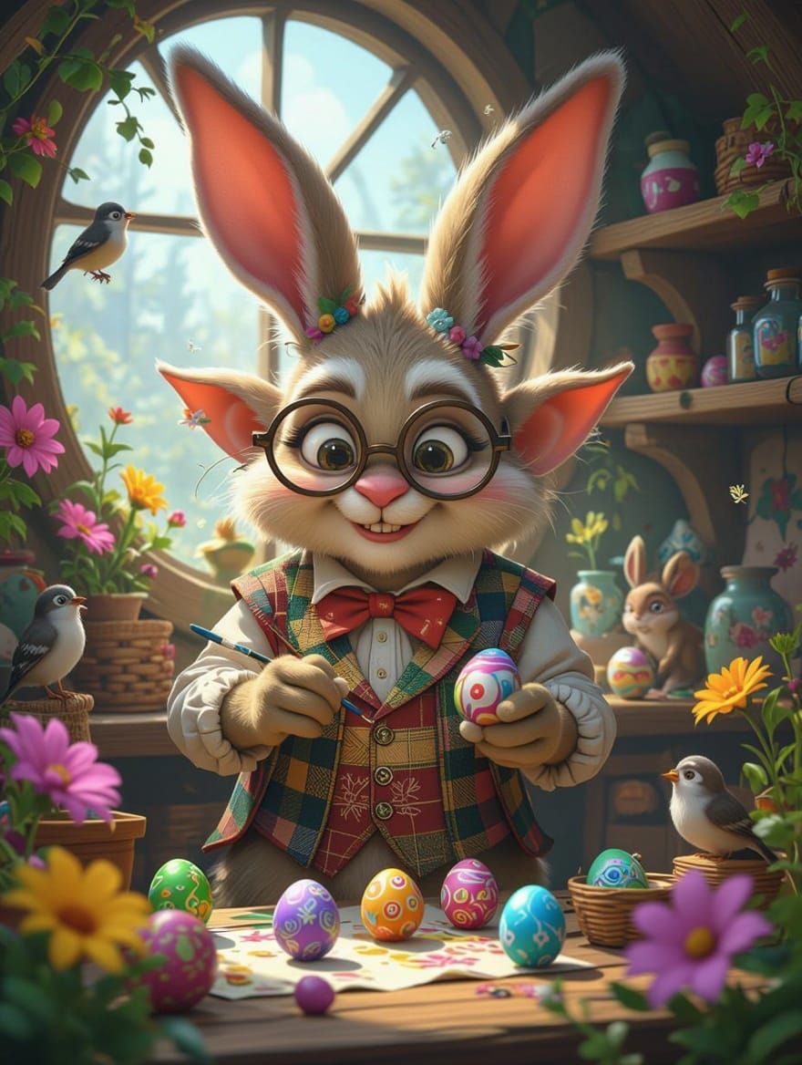 Meticulous Goblin Easter Bunny Paints Whimsical Easter Eggs ...