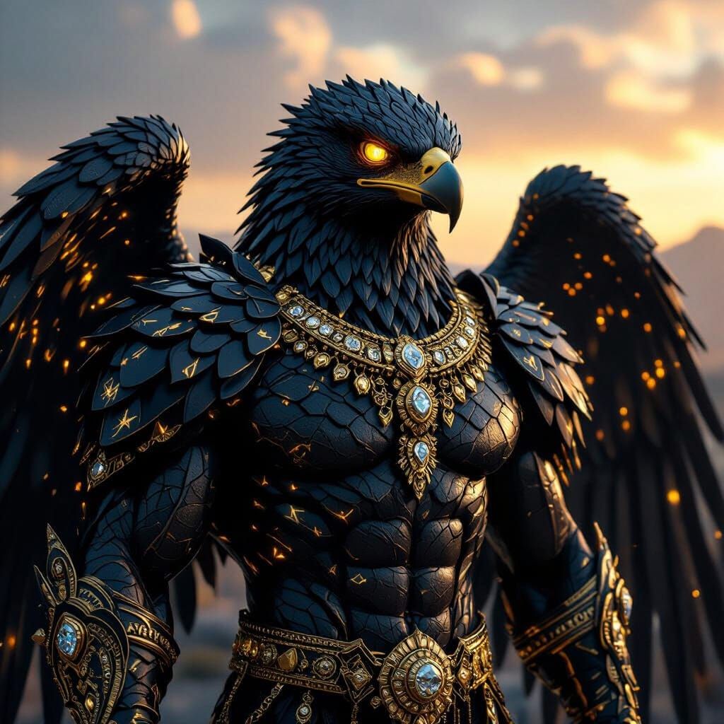 Majestic Eagle-Reptilian Overlord in Mythic Skies