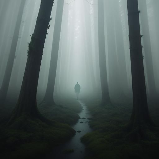 Mystical Forest Landscape with Bioluminescent Fungi