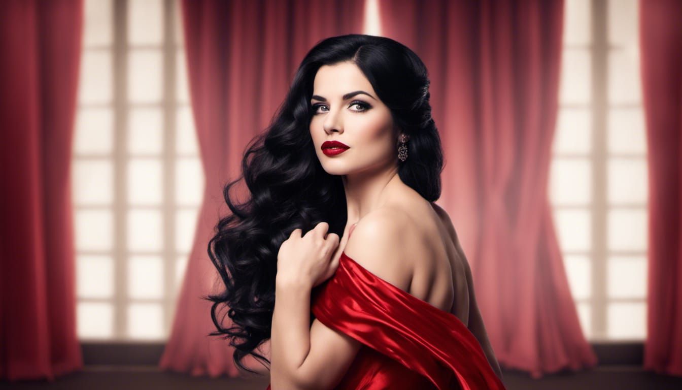 Curvy Woman in Red Gown Takes Curtain Call