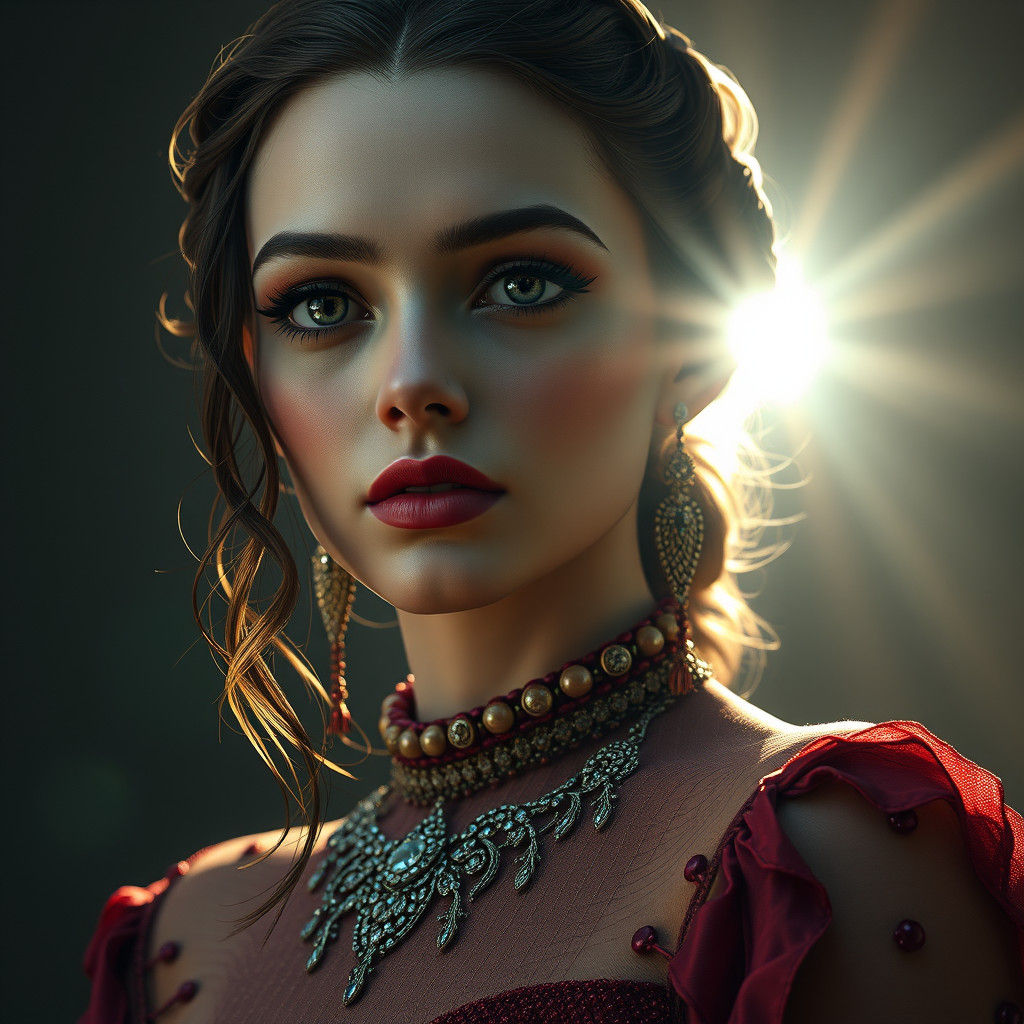 Exotic Persian Woman with Intricate Jewelry