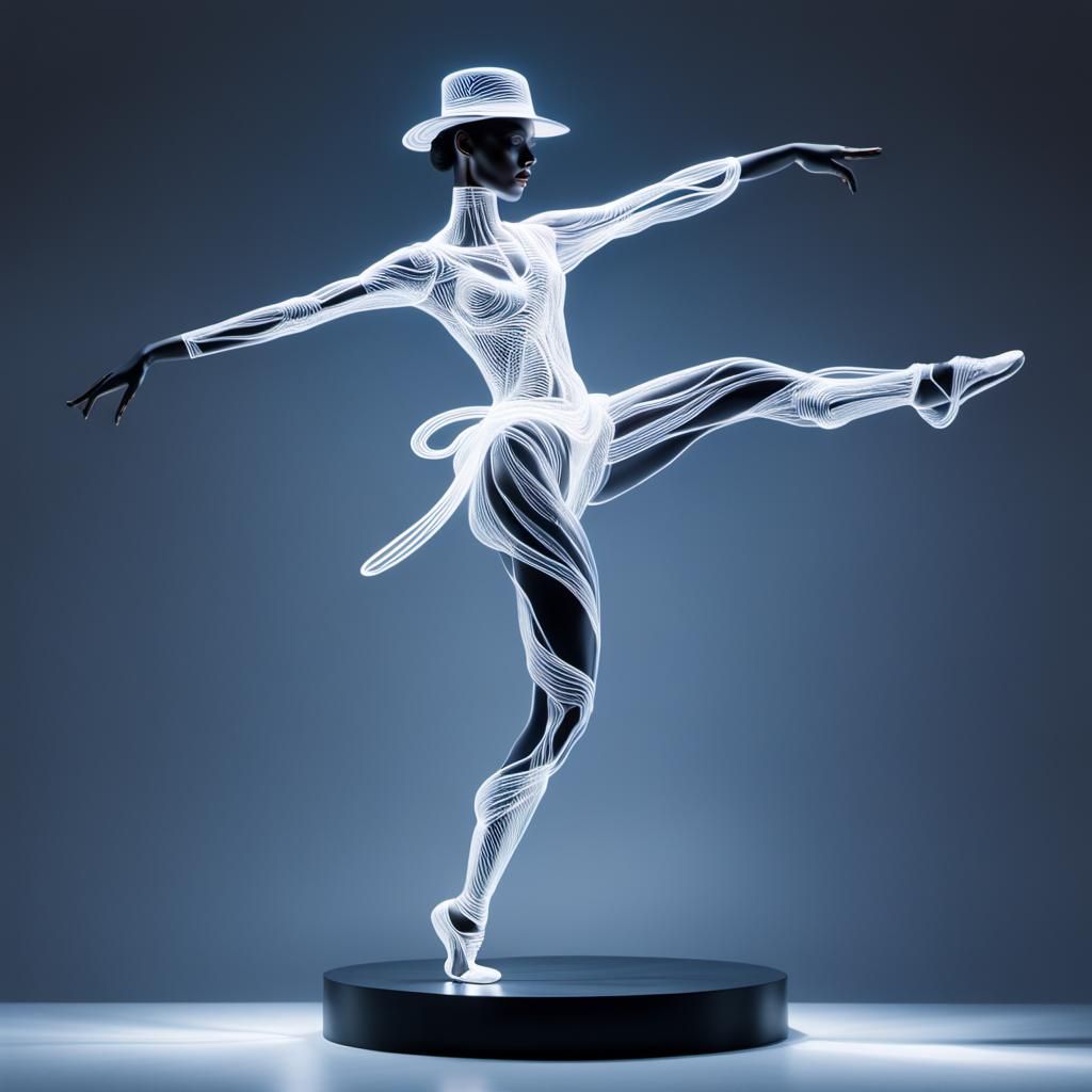 Dynamic Dancer in Neon Light