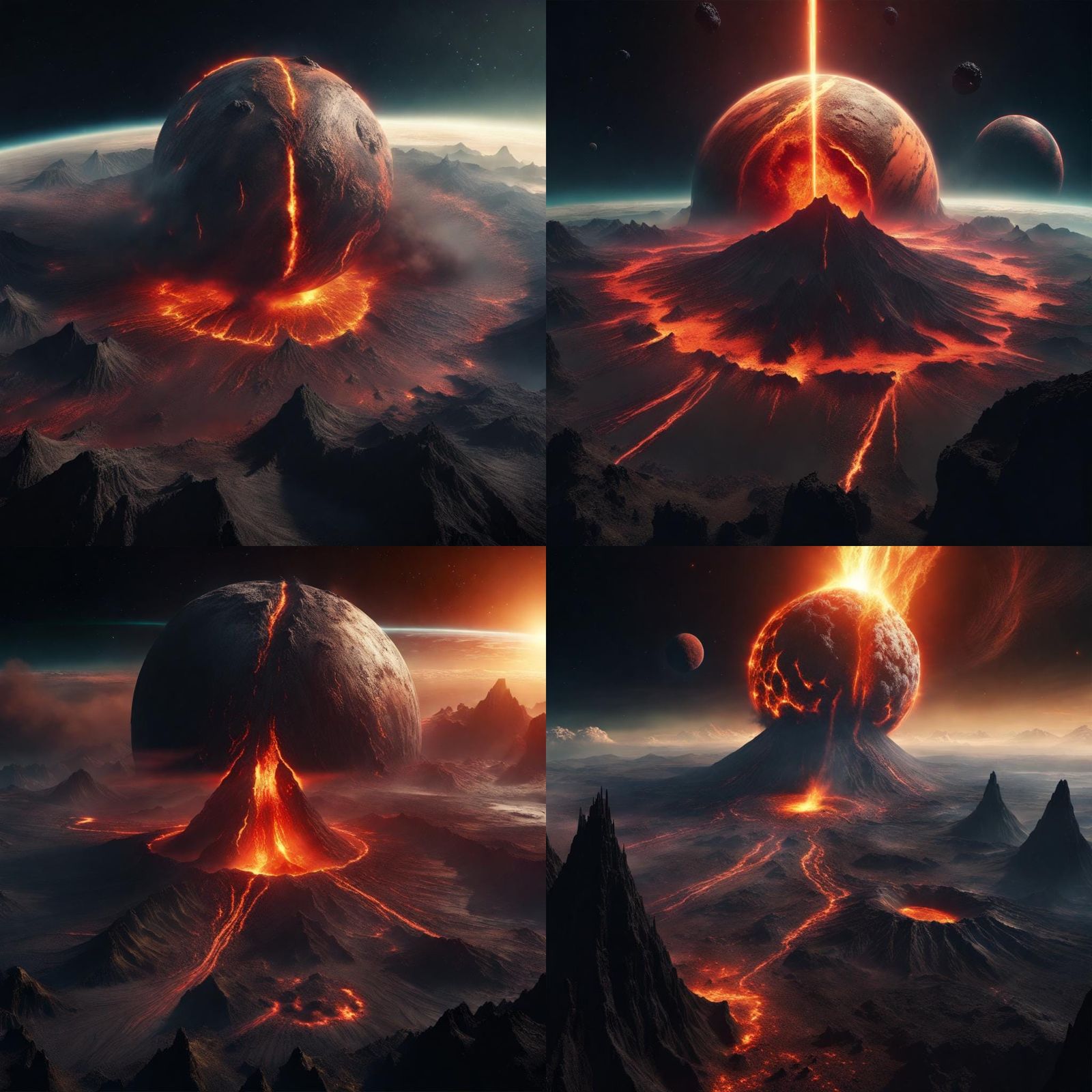Volcanic Planet from Orbit: Digital Matte Painting