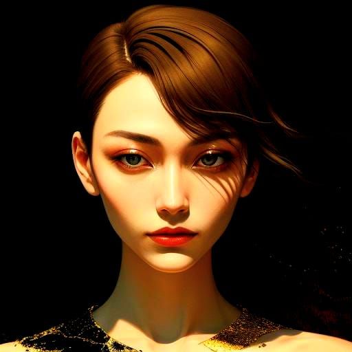 Mystical Figure at Dreamlike Lake, Surreal Oil Painting