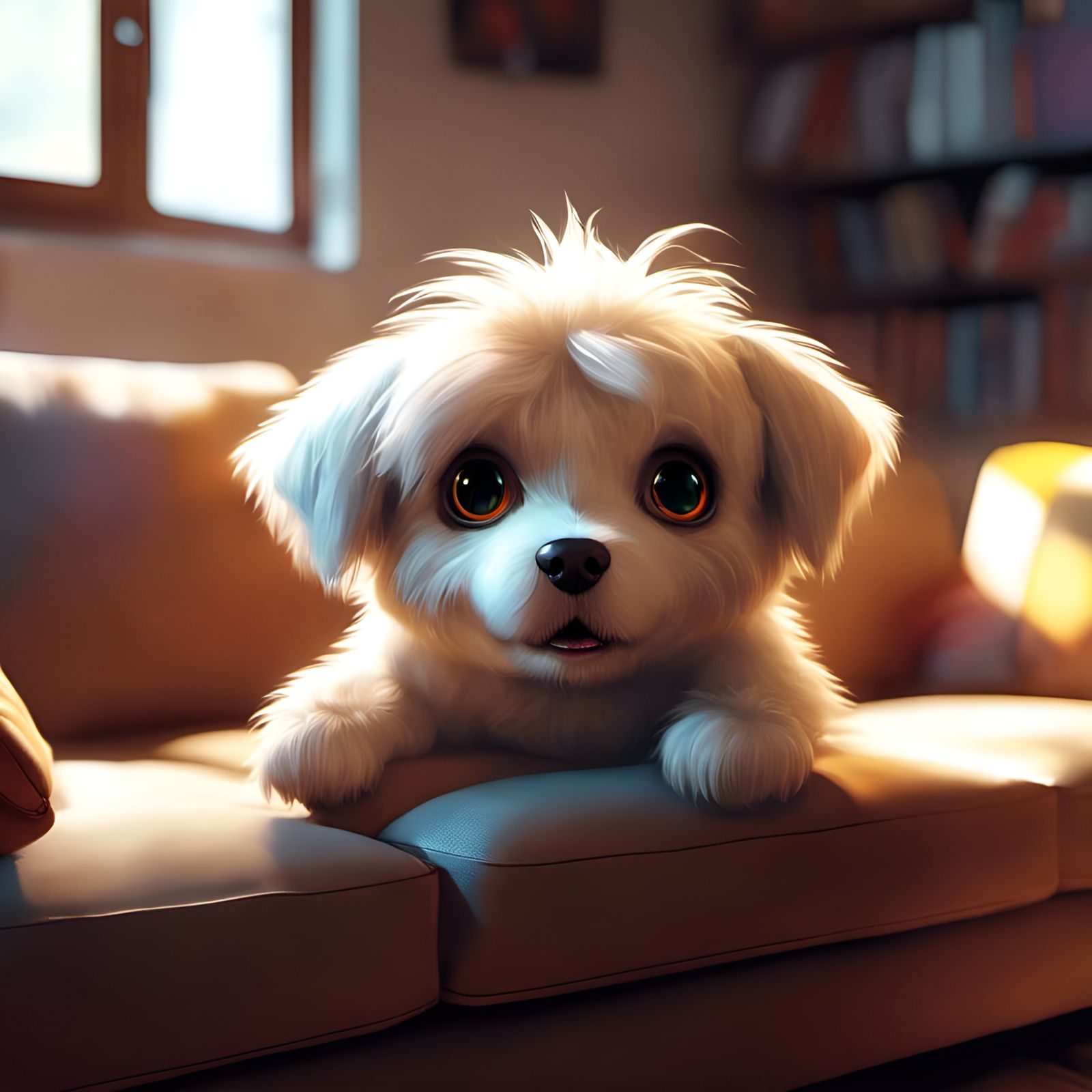 Chibi Dog Gamer Portrait in Bright 3D Style