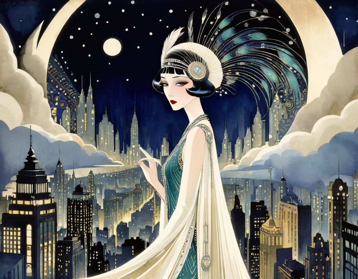 1920s New York City Art Deco Illustration