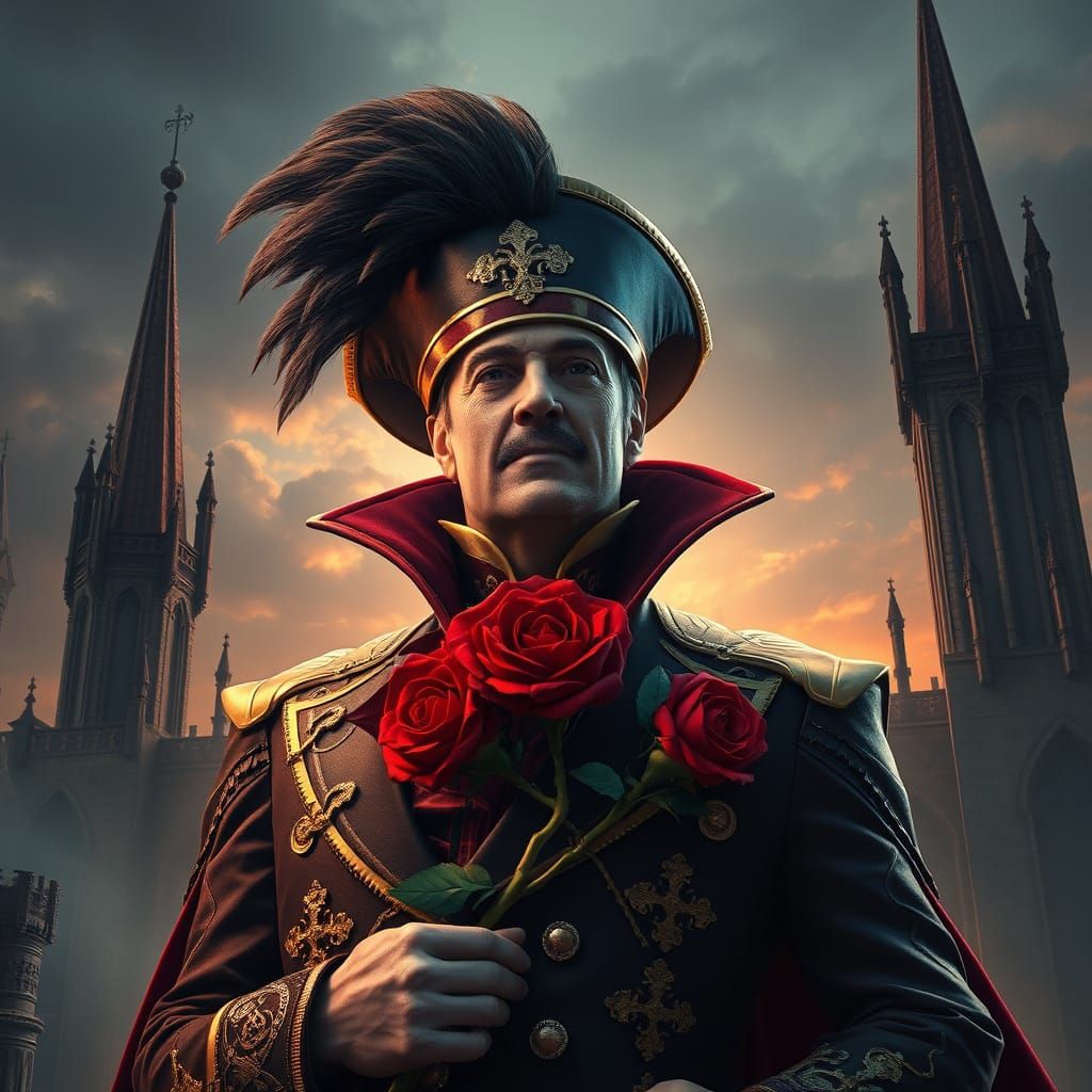 Flamboyant Supervillain Captain Lancashire in Gothic Fantasy