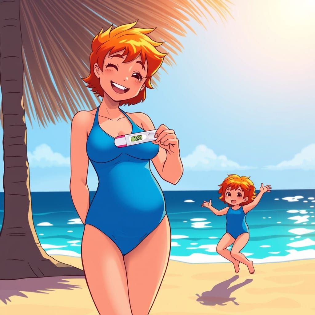 Radiant Mother Celebrates Joyful Pregnancy with Daughter on...