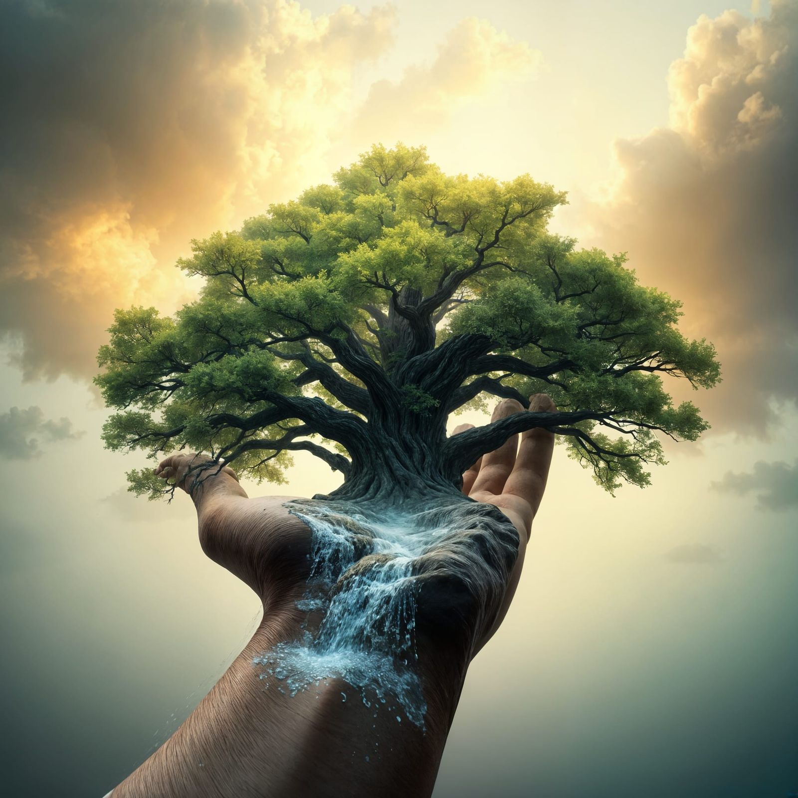 Oak Forest Growing From an Open Hand