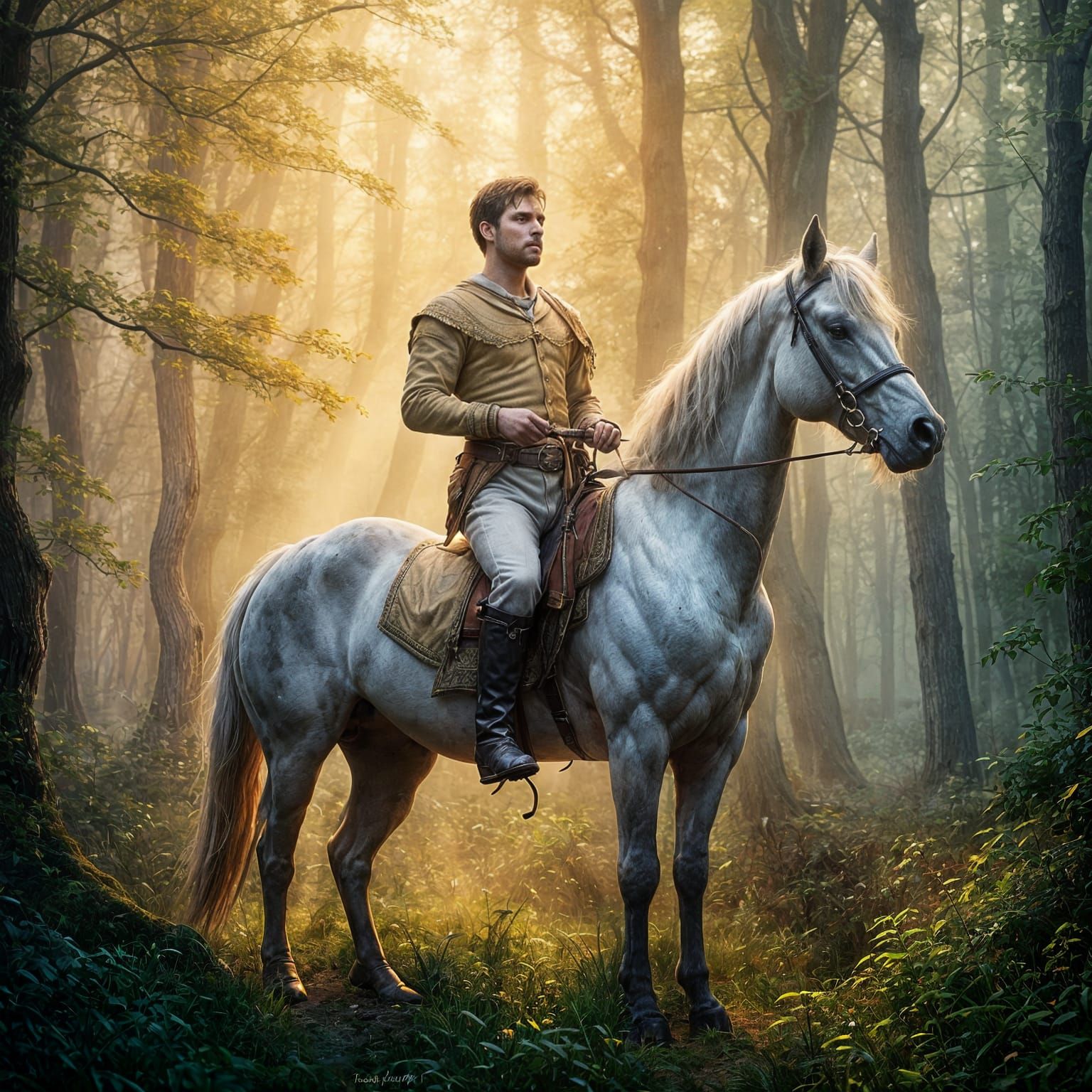 Ethereal Centaur in Hyperdetailed Fantasy Landscape