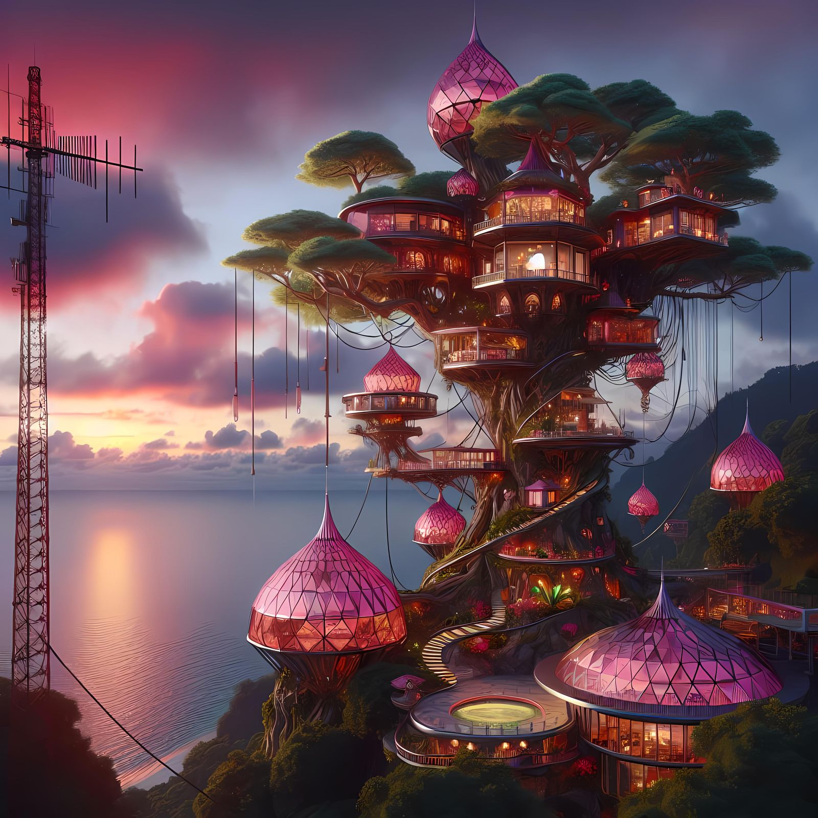 Hybrid Wood / Glass Designer Beach Treehouse