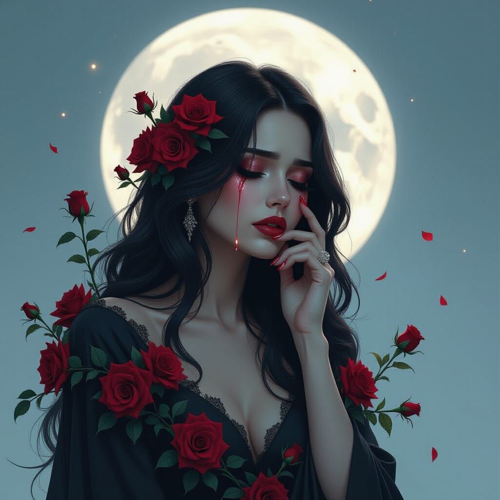 Gothic Romance: Broken Heart Under Sorrowful Moon