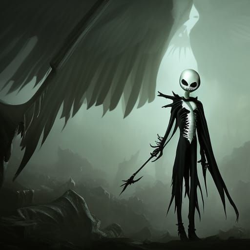 Winged Jack Skellington: Dark Fantasy Concept Art